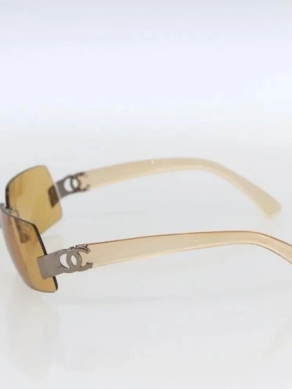 CHANEL Sunglasses plastic Brown CC Auth SW1998